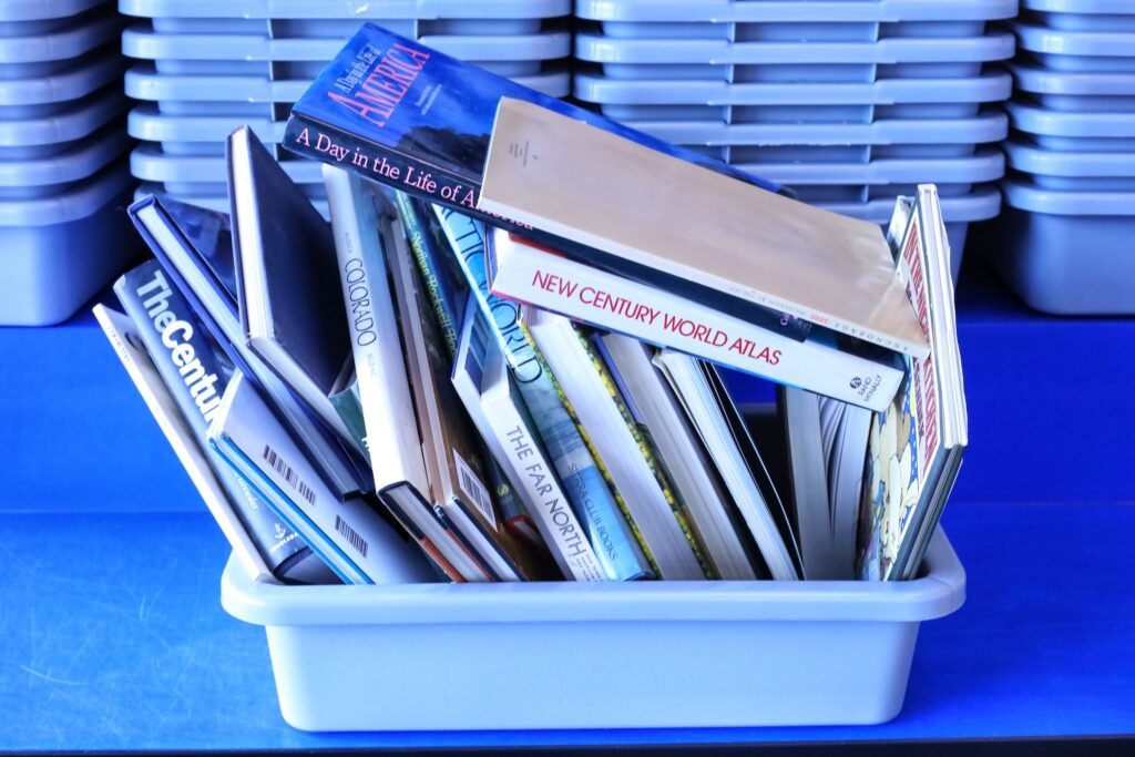 Title Wave Books Intake Counter book Bin