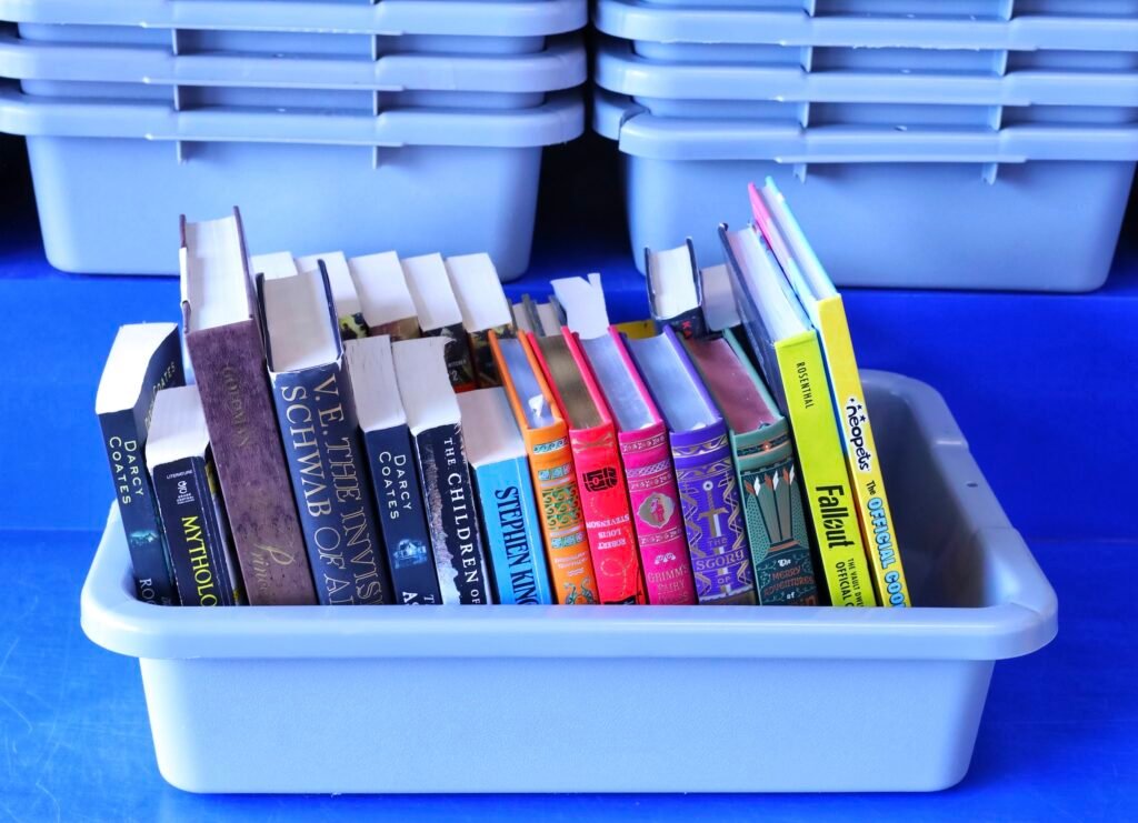 Title Wave Books Intake Counter book Bin